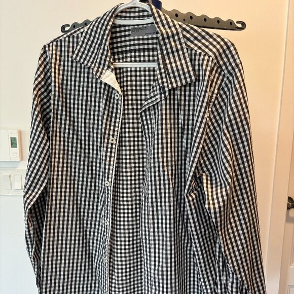 Matinique Mathos Gingham Check Shirt Black & White (Men’s M) - Picture 1 of 6